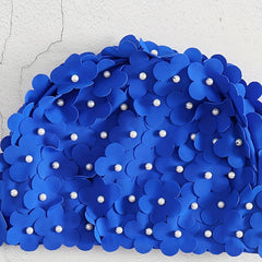 Royal Faux Pearl Flower Swim Hat Stretchy Cap Women's Swimwear