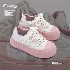 Women's Letter Graphic Board Shoes Non slip Height Increased Sports Sneakers