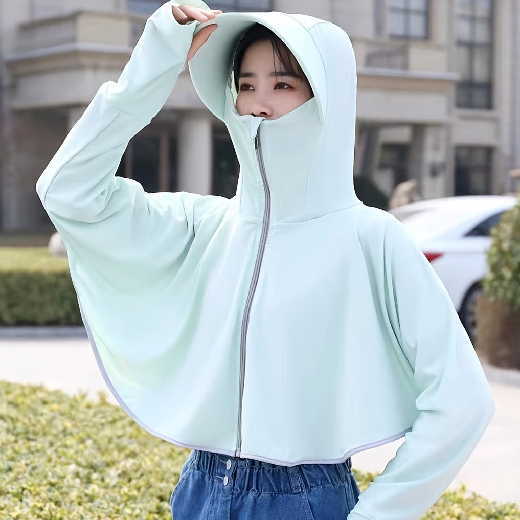 Women's Sun Prot. Ponytail Jacket w/ Breathable Hood Mask