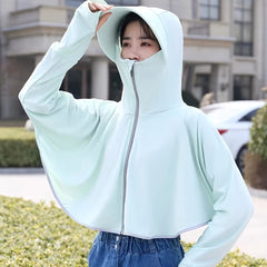 Women's Sun Prot. Ponytail Jacket w/ Breathable Hood Mask