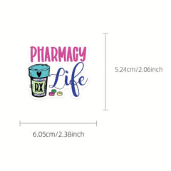 50pcs Cartoon Pharmacist Stickers Waterproof & Removable