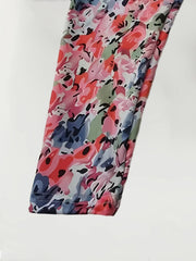 Girls Flower Painting Graphic Leggings All Seasons