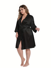 Butterfly & Letter Pattern Kimono Robe
