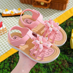 Girls Flower Open Toe Sandals Lightweight Comfortable Anti Slip Sandals
