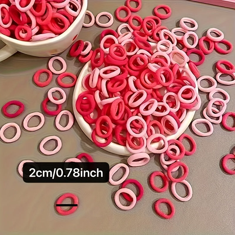 Rose Red Hair Ties Elastic Hair Rope Style Hair Band 100pcs pack