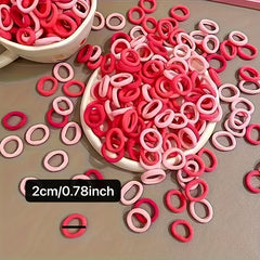 Rose Red Hair Ties Elastic Hair Rope Style Hair Band 100pcs pack