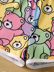 Toddler Girls Bear Graphic Cami Romper Jumpsuit