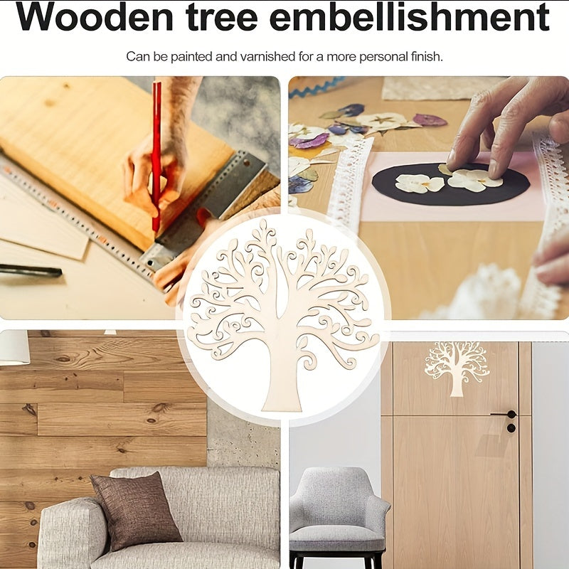 10pcs Wooden Tree Embellishments DIY Crafts