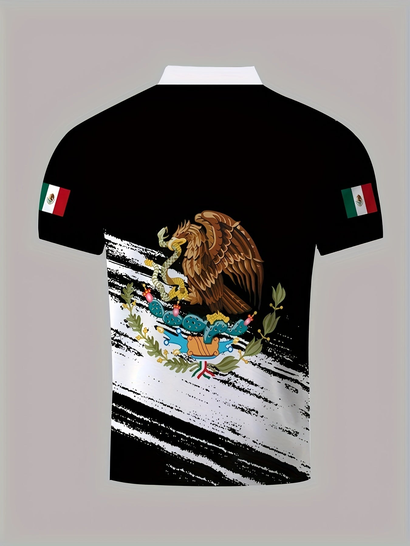 Eagle Pattern Men's Polo Shirt Custom Fit Short Sleeve