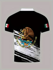 Eagle Pattern Men's Polo Shirt Custom Fit Short Sleeve