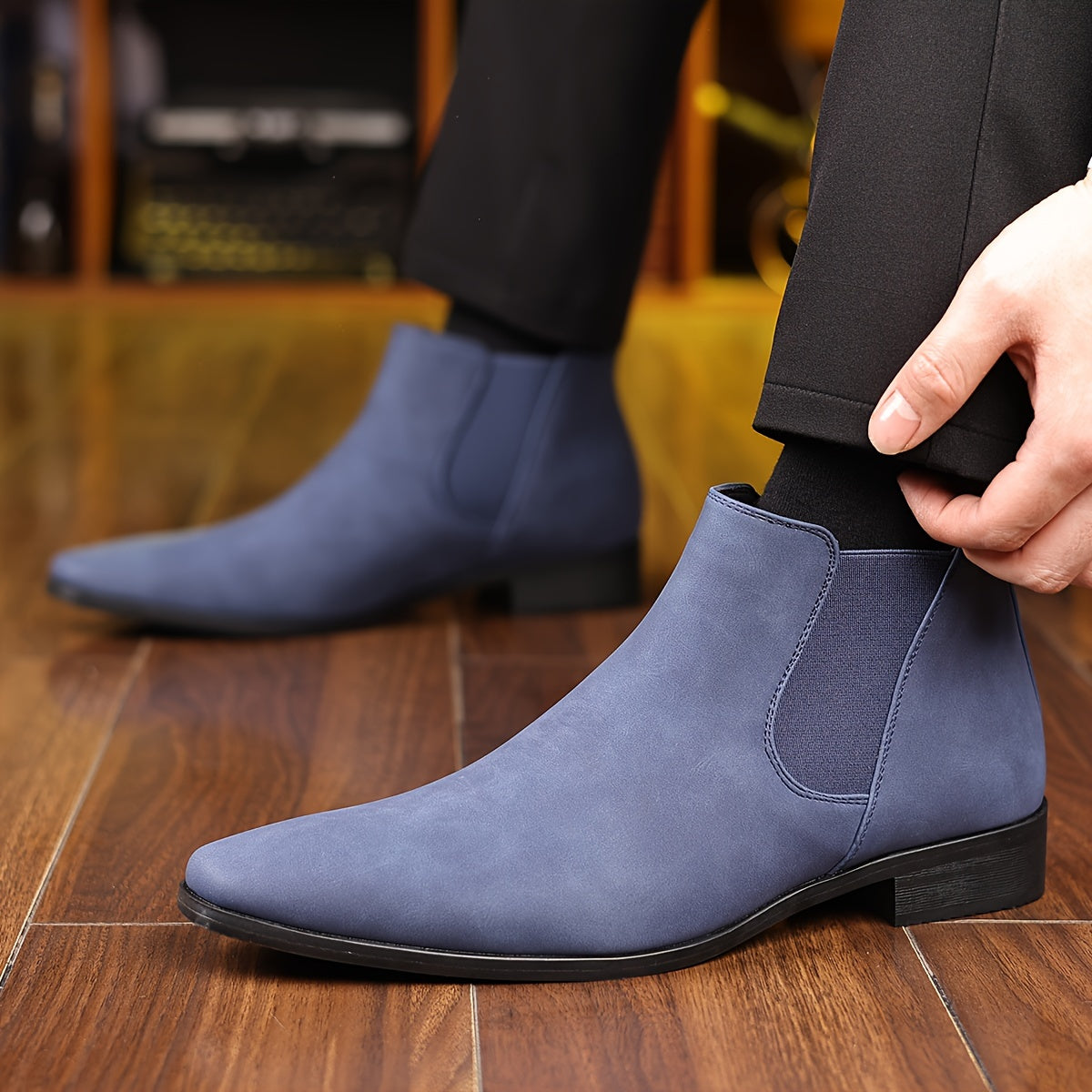 PLUS SIZE Men's Solid Ankle Chelsea Boots Slip On Shoes