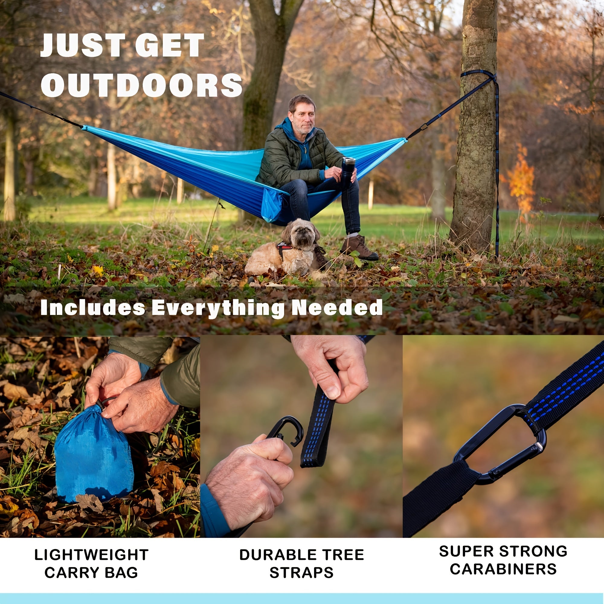 Nylon Double Hammock for Outdoor Camping 106x55 inches