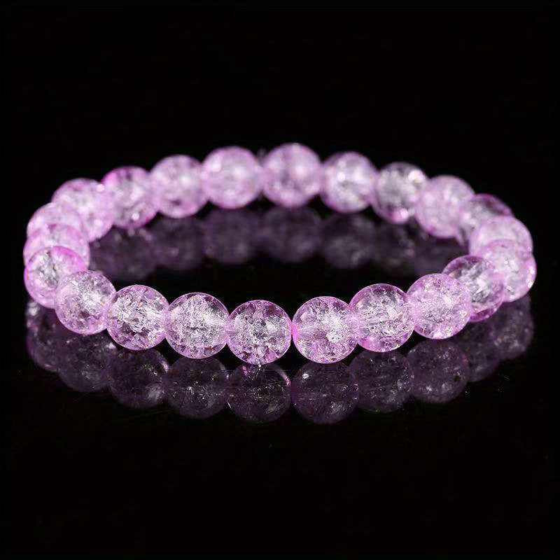 Crystal Glass Beaded Chain Bracelet for Men Women