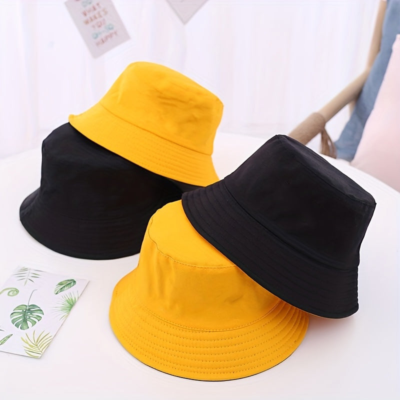 Solid Embroidery Bucket Hat Cartoon Sunscreen Basin Hat Outdoor Lightweight