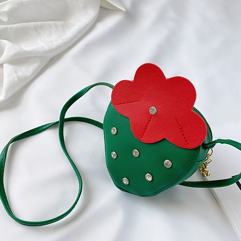 Strawberry Zipper Shoulder Bag Messenger Bag Coin Purse Wallet Kids