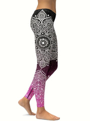 Women's Fuchsia Ombre Leggings Perfect for Yoga & Running