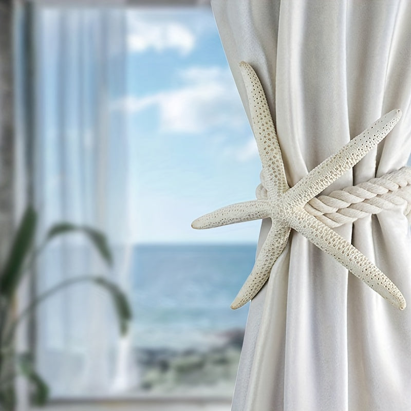 Natural Starfish Curtain Tiebacks for Home Decor