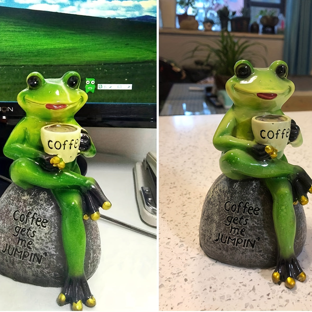 Cartoon Frog Statue for Garden Patio, Lawn Decor