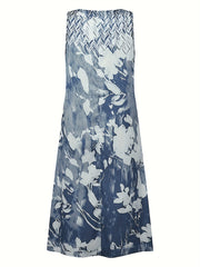 Women's Plus Solid Cardigan & Floral Print Dress 2PC Set
