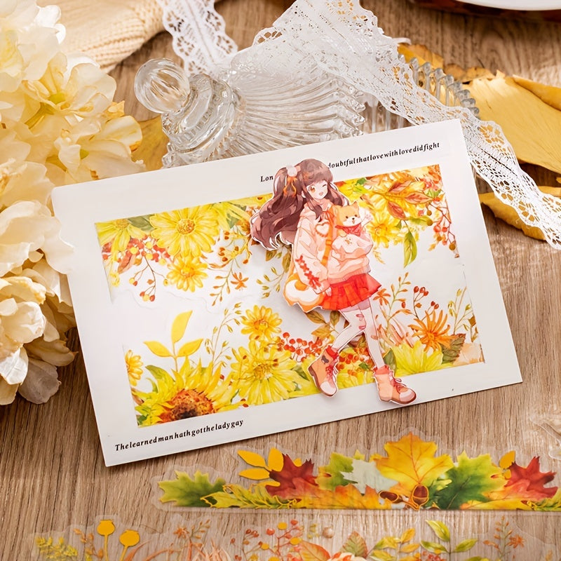 15PCS Plant PET Vintage Stickers for DIY Projects