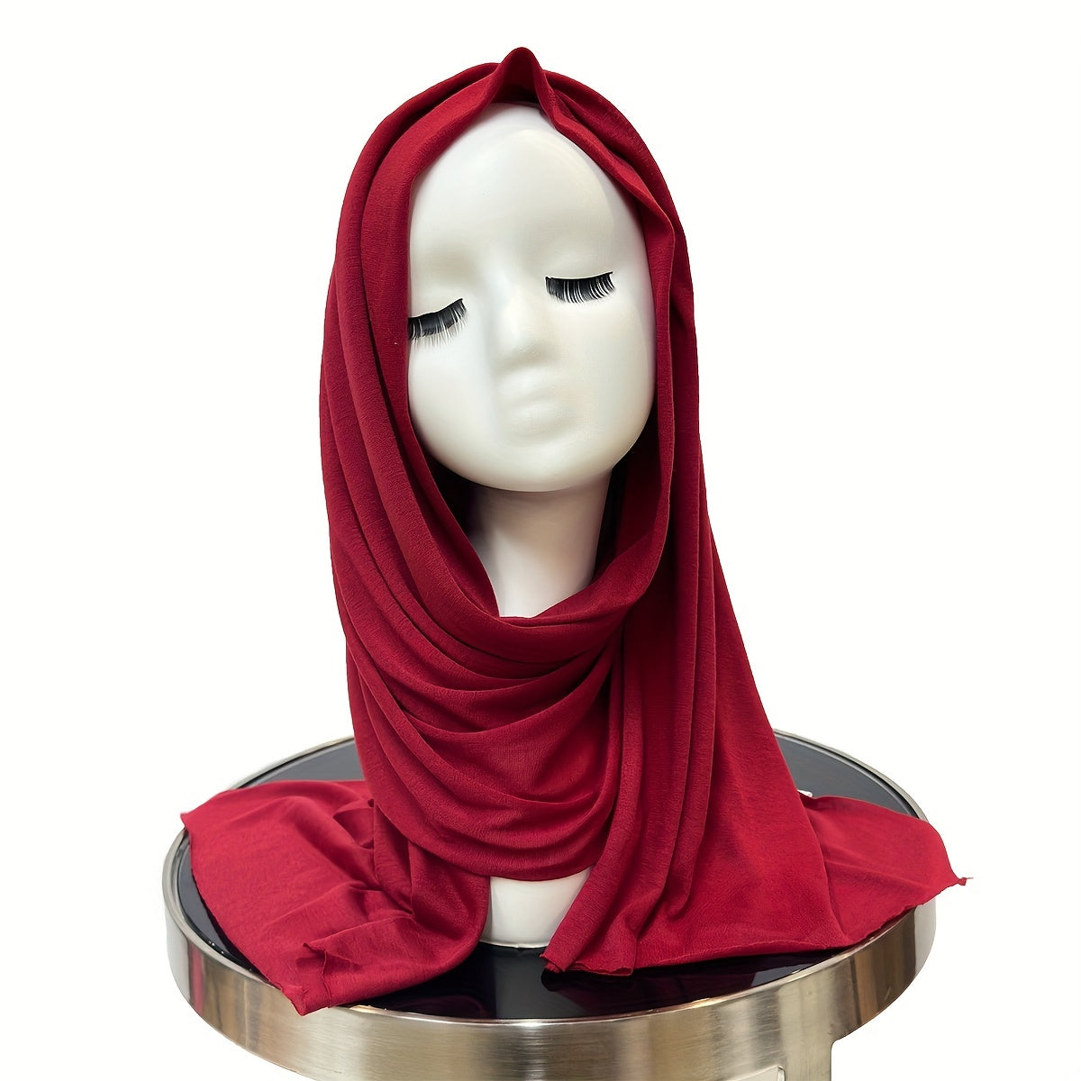 Solid Scarf Hijab Cotton And Linen Shawl Casual Windproof Head Wrap Turban