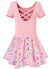 Girls Cotton Sequin Tutu Dress Ballet Leotard
