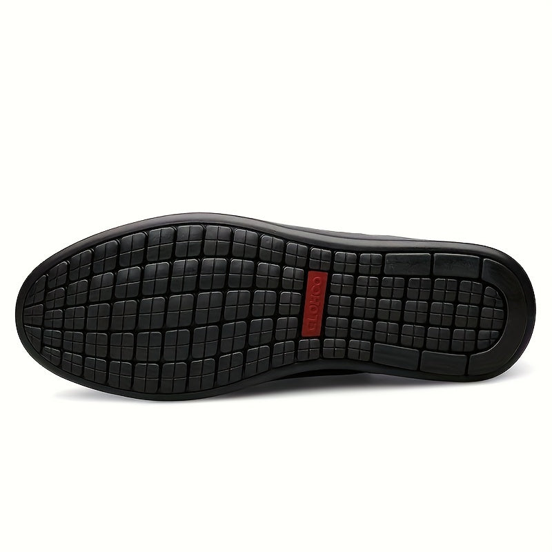 Men's Embossed Letter Loafer Shoes Non-slip Slip On Dress Shoes