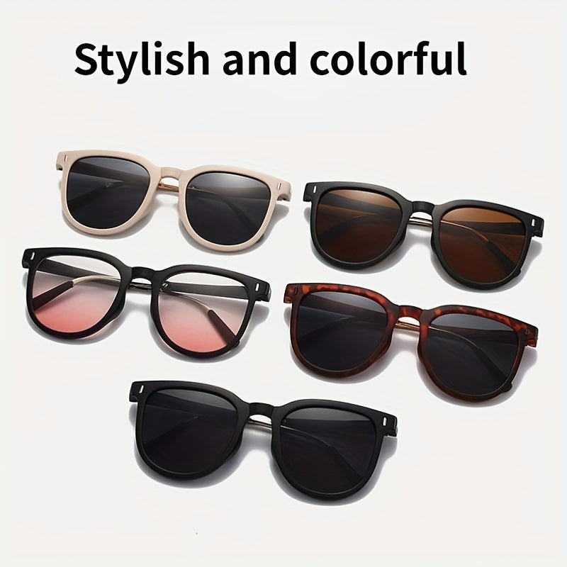 Men's Folding Sunglasses UV Protection Round Eyewear