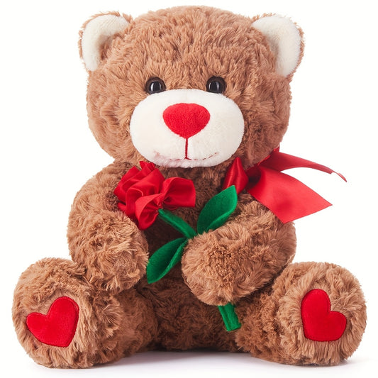 IKASA Teddy Bear Plush Toy Extra Large 10 6 Stuffed Animal with Red Rose