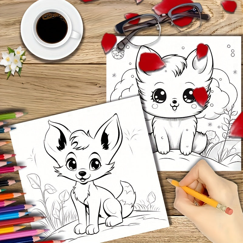23pcs Thickened Paper Animal Coloring Book Thanksgiving Christmas Gift