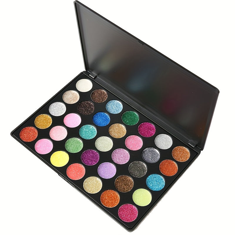 35 Colors Glitter Pearly Eyeshadow Palette Golden Multicolor Eyeshadow