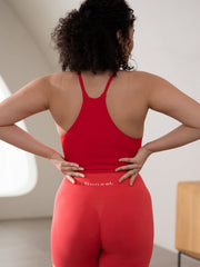 Solid Ribbed Cami Sports Tank Top High Stretch Yoga Sleeveless Tops
