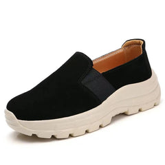 Women's Suede Thick Sole Slip on Loafers Casual Sports Shoes