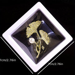 Butterfly Flower Brooch Pin with Pearl Silk Scarf Buckle