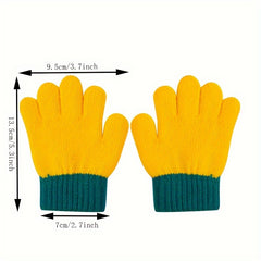 Kids Winter Knitted Gloves Elastic Warm Keeping Boys Girls