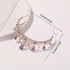 Girls Rhinestone Bead Crown Head Jewelry Props