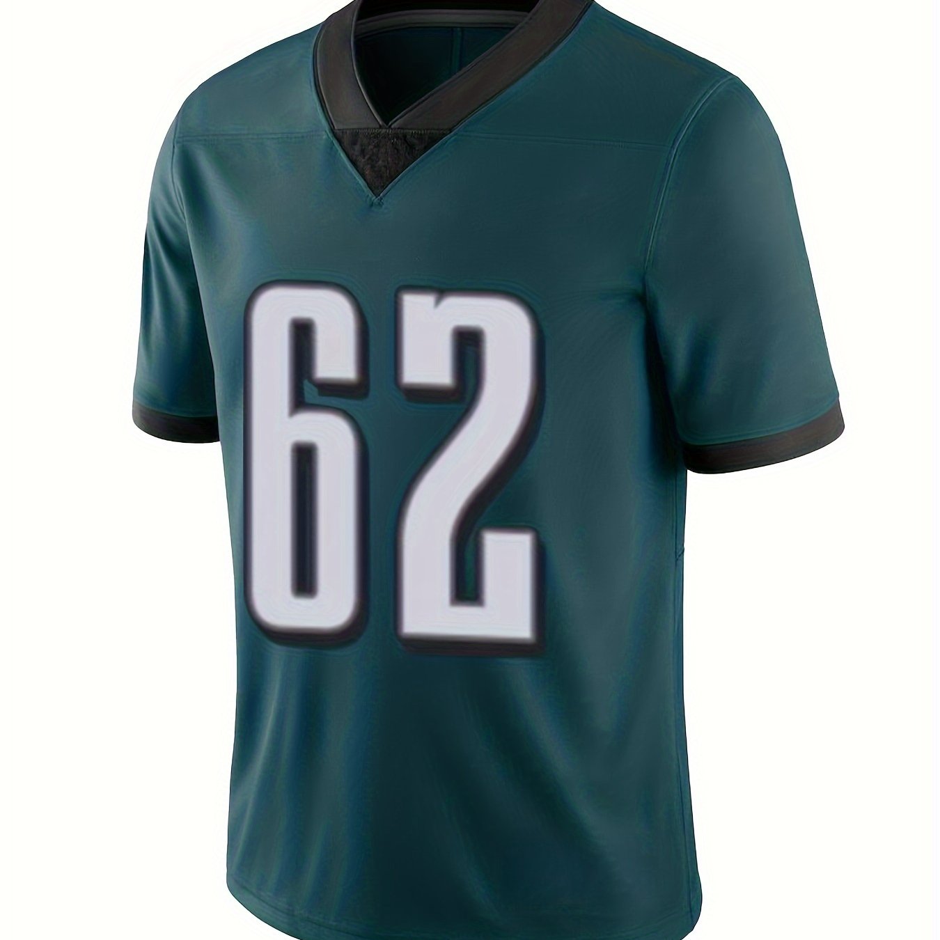 Men's Football Jersey V Neck Short Sleeve Embroidered Rugby Sweatshirt