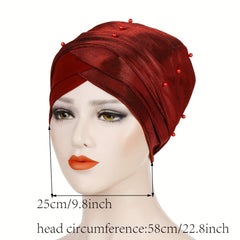 Stylish Turban Cap Ramadan Bling Headwrap Head Scarf Bonnet Beanies