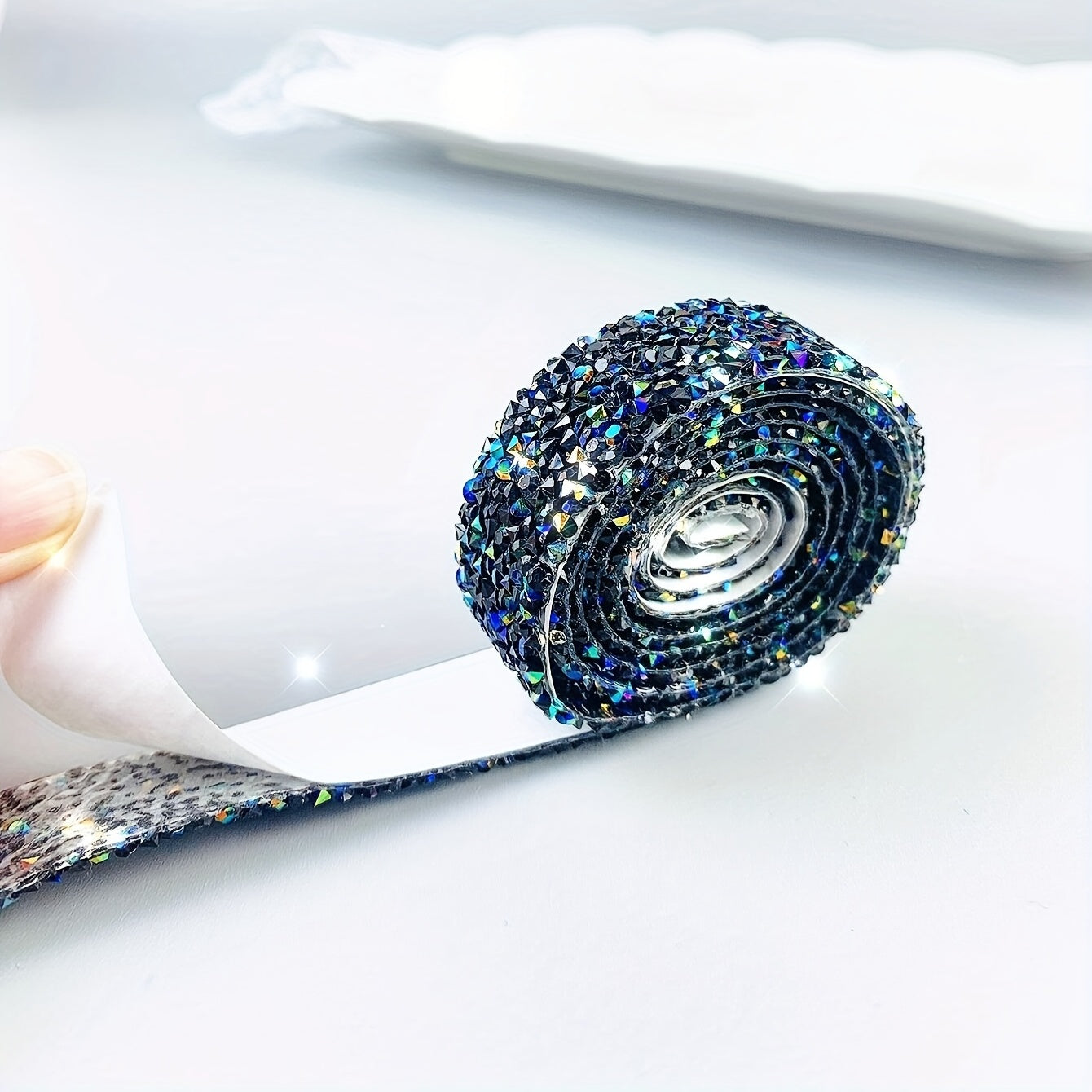 1yard Self Adhesive Crystal Rhinestone Ribbon Sticker Roll