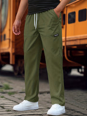 Men's Straight Leg Drawstring Work Pants Classic Waist Joggers