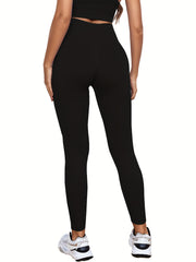 Solid Yoga Pants Stretch Running Leggings Women's Activewear