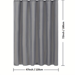 Waterproof Light Gray Shower Curtain with Plastic Hooks
