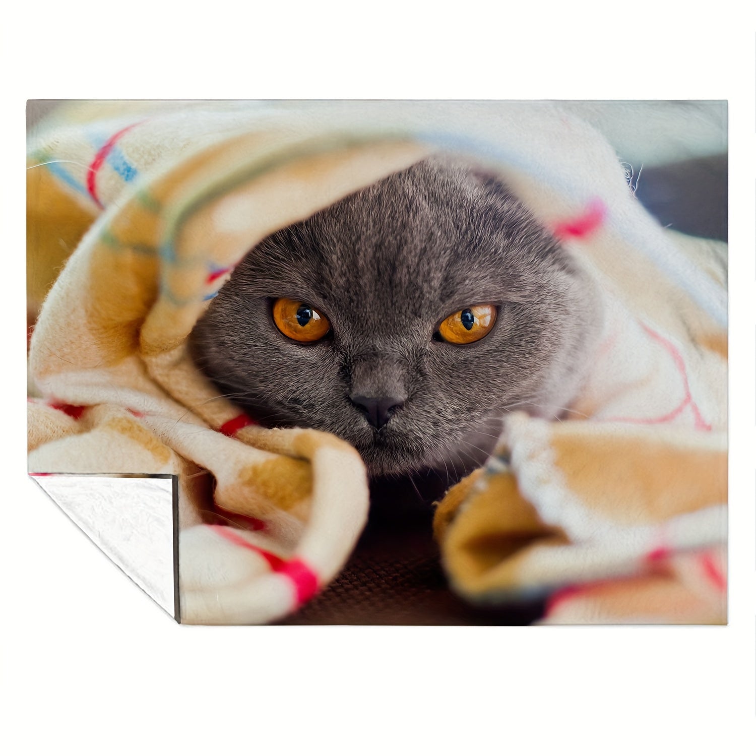 Cat Pattern Fluffy Flannel Blanket Soft and Lightweight Plush Blanket