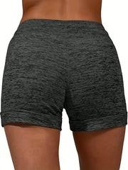 Coconut Tree Print Drawstring Shorts for Women
