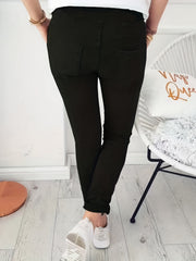 Drawstring Long Length Pants Casual Solid Pants With Pockets