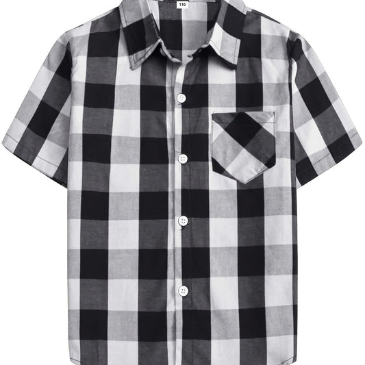 Toddler Girls Plaid Casual Blouse Top Kids Summer Clothes