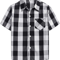 Toddler Girls Plaid Casual Blouse Top Kids Summer Clothes