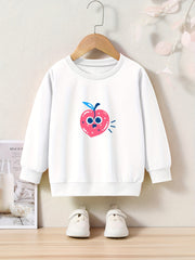 OERYUI Cartoon Peach Graphic Sweatshirt Kids Pullover Comfy Clothes Gift
