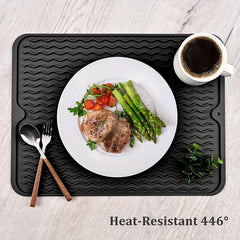 Silicone Dish Drying Mat Easy Clean Heat Resistant Eco-Friendly Mat