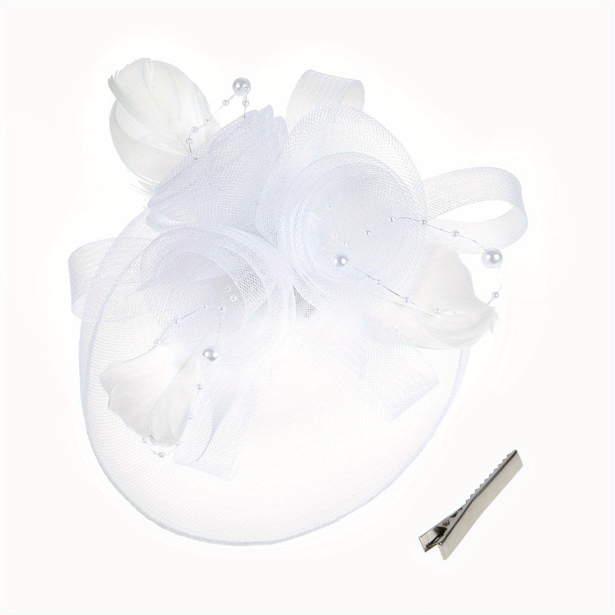 Women Feather Hair Clip Duck Billed Clip for Derby Hat Church Hat